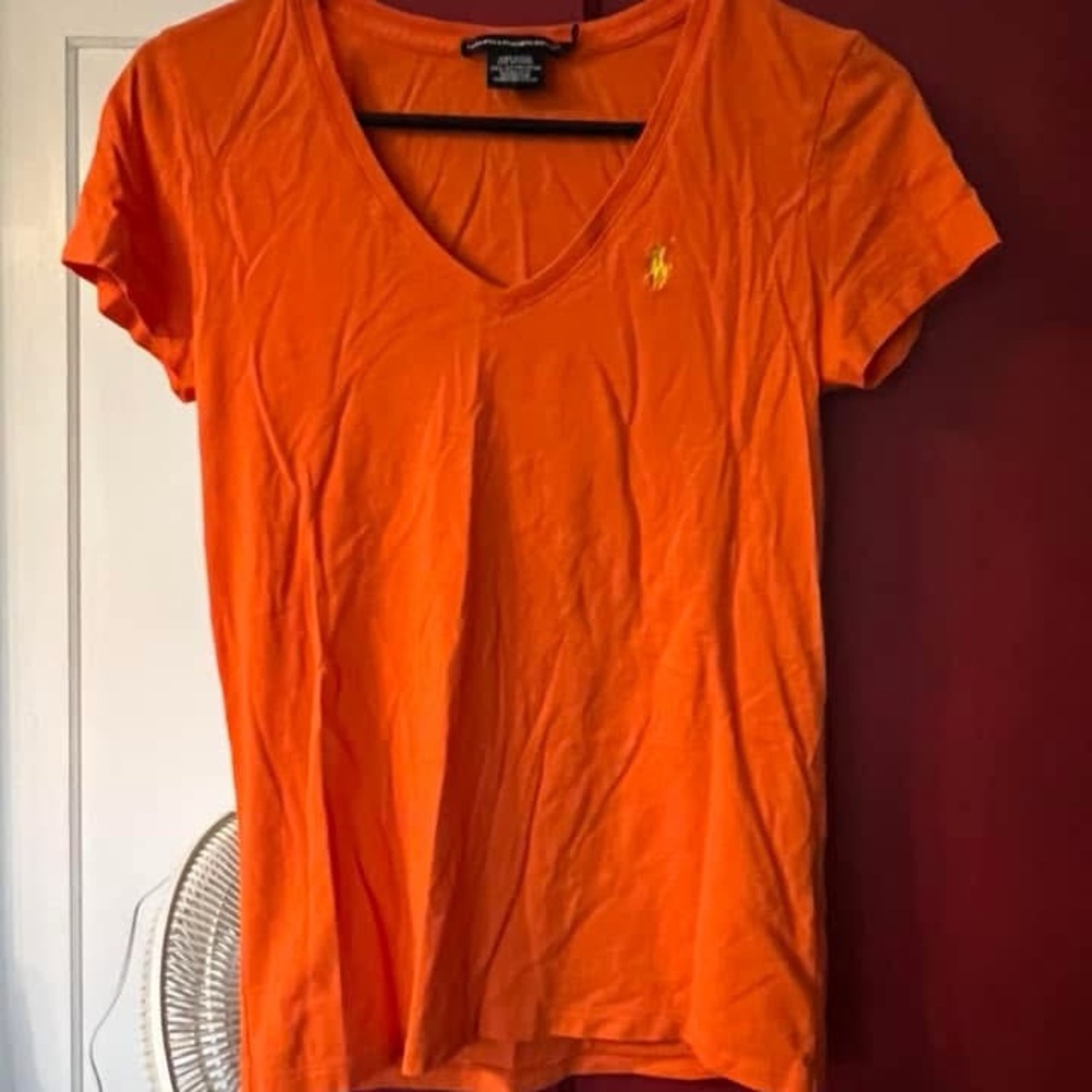 Ralph Lauren Orange Fitted Short Sleeve T-Shirt